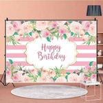 1.5m x 1m Flower Series Happy Birthday Party Photography Background Cloth(MDU04214)