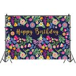 1.5m x 1m Flower Series Happy Birthday Party Photography Background Cloth(MSC00334)