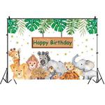 MDM07437 1.5m x 1m Animal Forest Cartoon Birthday Party Banquet Decoration Photo Background Cloth