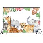 MDT09565 1.5m x 1m Animal Forest Cartoon Birthday Party Banquet Decoration Photo Background Cloth