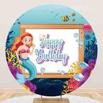 1m x 1m Underwater Mermaid Birthday Party Photography Washed With Elastic Circular Background Cloth(MDU04378)