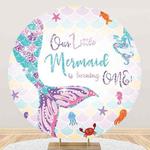 1m x 1m Underwater Mermaid Birthday Party Photography Washed With Elastic Circular Background Cloth(MDU04379)