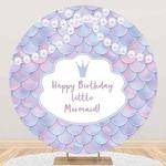 1m x 1m Underwater Mermaid Birthday Party Photography Washed With Elastic Circular Background Cloth(MDN11906)