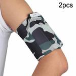 2pcs Outdoor Fitness Mobile Phone Arm Bag Sports Elastic Armbands(Camouflage)