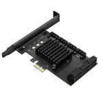 PCIE X1 To 10 Ports SATA3.0 Rotary Card Computer Desktop Solid State Hard Disk