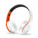 LPT660 Bluetooth Wireless Headset HIFI Stereo Sports Headphones(White+Orange)