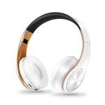 LPT660 Bluetooth Wireless Headset HIFI Stereo Sports Headphones(White+Gold)