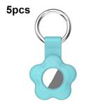 For AirTag 5pcs AT03 Tracker Case Positioning Anti-loss Device Storage Keychain Cover(Sky Blue)