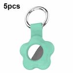 For AirTag 5pcs AT03 Tracker Case Positioning Anti-loss Device Storage Keychain Cover(Mint Green)