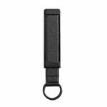 PU Leather Metal Wrist Strap Cell Phone Holder Zinc Alloy Paste Desktop Stand(Black)