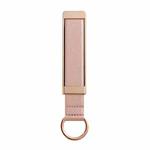 PU Leather Metal Wrist Strap Cell Phone Holder Zinc Alloy Paste Desktop Stand(Rose Gold)
