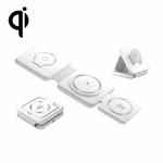 Folding 3 In 1 Wireless Charger For iPhone, Galaxy, Huawei, Xiaomi, LG, HTC and Other QI Standard Smart Phones (White)