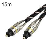 EMK HB/A6.0 SPDIF Interface Digital High-Definition Audio Optical Fiber Cable, Length: 15m(Black White Net)