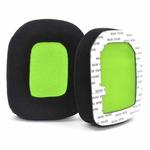For Logitech Astro A20 2pcs Fleece Memory Foam Headphone Covers Earmuffs(Black Green Net)