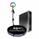 80cm RGB Fill Light Photo Booth Turning Led Camera Photo Spin Stand With Flight Case