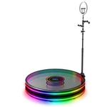 80cm Glass Type 360 Photo Booth Electric Rotating Small Stage For Parties and Weddings