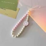 5pcs Cute Smiley Mobile Phone Straps Charm Lanyard Anti-loss Hand Rope(Pink)