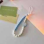 5pcs Cute Smiley Mobile Phone Straps Charm Lanyard Anti-loss Hand Rope(Blue)