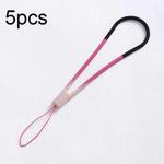 5pcs Silicone Cell Phone Lanyard Watercolor Woven Pattern Fan U Disk Strap(Slurry)