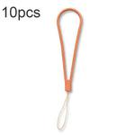 10pcs  Silicone Woven Pattern  Cell Phone Lanyard Anti-loss Hand Rope(Sugar Orange)