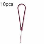 10pcs  Silicone Woven Pattern  Cell Phone Lanyard Anti-loss Hand Rope(Pomegranate Red)