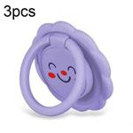 3pcs Sunflower Smiley Mobile Phone Finger Ring Bracket Zinc Alloy Ultra-thin Stand(Clove Purple)