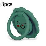 3pcs Sunflower Smiley Mobile Phone Finger Ring Bracket Zinc Alloy Ultra-thin Stand(Dark Night Green)