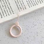 10pcs Gemstone  Finger Ring Silicone Cell Phone Lanyard U Disk Rope(Sand Pink)
