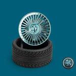 KD195 Electroplating Modification Small Fan Retro Wheel Fan(Blue)