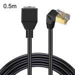 Up Bend 0.5m Cat 8 10G Transmission RJ45 Male To Female Computer Network Cable Extension Cable(Black)