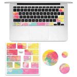 for Macbook Air 13.3 inch 5pcs Laptop Keyboard PVC Sticker(Pink Colorful)