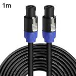 Male To Male Four Core Ohm Cable Audio Cable Ring Stage Speaker Cable 1m(Blue Black)