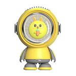 F1 USB Hanging Neck Fan Handheld Mini Outdoor Camping Colorful Lights Fan, Style: Rabbit (Yellow)