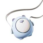 Portable Mini Hanging Neck Fan Cartoon Mute Handheld Lanyard Leafless Fan(Sky Blue)