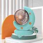 Portable Moon Mini Fan Bedroom Bedside Desktop USB Fan(Green)