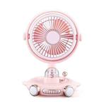 Household Cute Pet Fan USB Desktop Night Light Fan(Pink)