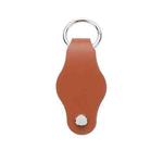 For AirTag Tracker Leather Case Key Holder(Running Car  Brown)