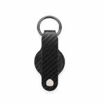 For AirTag Tracker Leather Case Key Holder(Linear  Carbon Fiber)