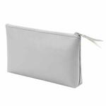 DY08 Large-capacity PU Digital Accessories Storage Bag Mouse Data Cable Protective Bag(Silver Gray)