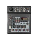 M6 With Sound Card 4 Channels Computer Home Band Recording Performance Stage USB  Bluetooth Mixer