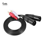2RCA To 2XLR Speaker Canon Cable Audio Balance Cable, Size: 1m(Dual Lotus To Dual Canon Male)