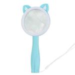2275 5X/10X Cartoon Animal Handheld Children Science Experiment Magnifying Glass(Blue Cat)