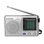 BAIJIALI KK9 Full-band Radio Player Portable Retro Multifunctional Mini Radio(Silver Gray)