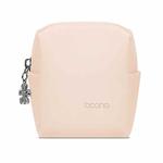 Baona BN-G003 Leather Mini Portable Multifunctional Digital Storage Bag(Zipper Light Apricot Color)