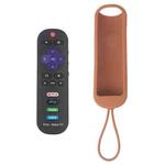 For TCL Roku RC280/RC282 2pcs Oval Remote Control Silicone Case(Coffee)