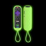 For TCL Roku RC280/RC282 2pcs Oval Remote Control Silicone Case(Luminous Green)