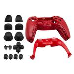 For PS5 Controller Full Set Housing Shell Front Back Case Cover Replacement(Red)