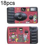 18pcs Red Good Luck Retro Film Camera Waterproof Cartoon Decorative Stickers without Camera