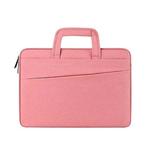 ST03 Waterproof Laptop Storage Bag Briefcase Multi-compartment Laptop Sleeve, Size: 14.1-15.4 inches(Pink)