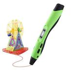 SL-300  3D Printing Pen 8 Speed Control High Temperature Version Support PLA/ABS Filament With UK Plug(Black -green)